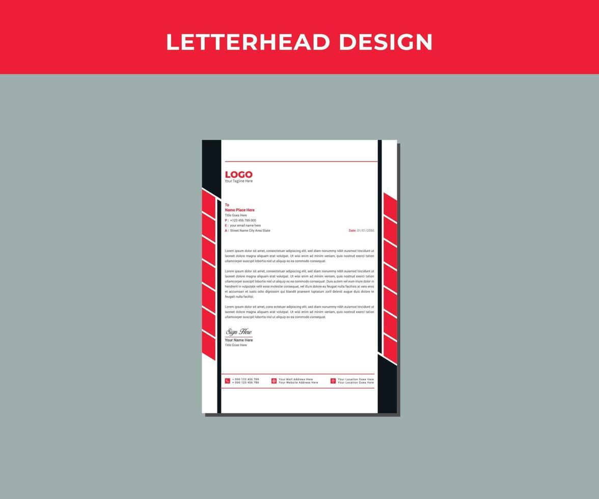 Professional Corporate letterhead Design Template. vector