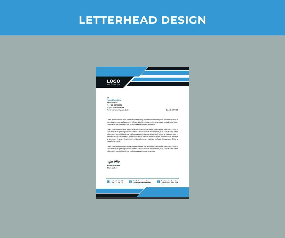 Professional Corporate letterhead Design Template. vector