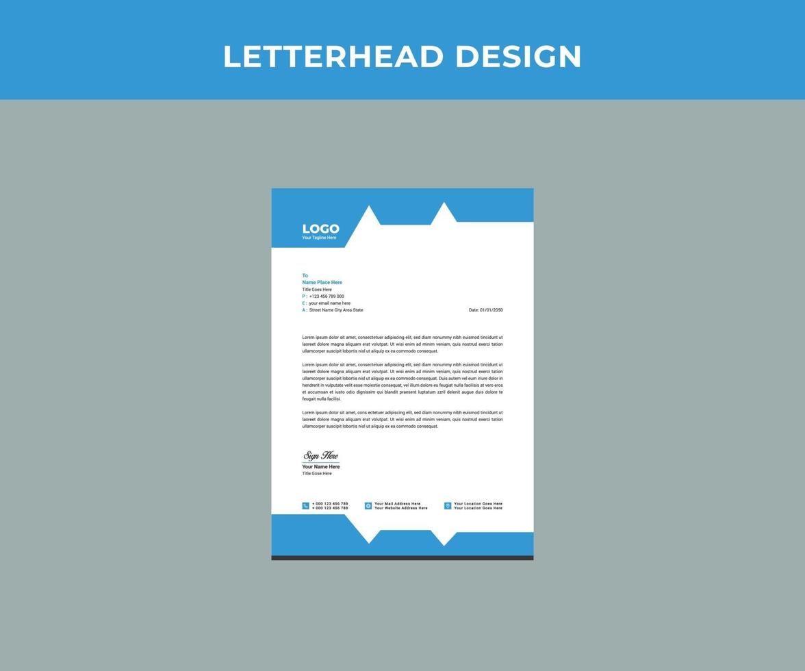 Professional Corporate letterhead Design Template. vector