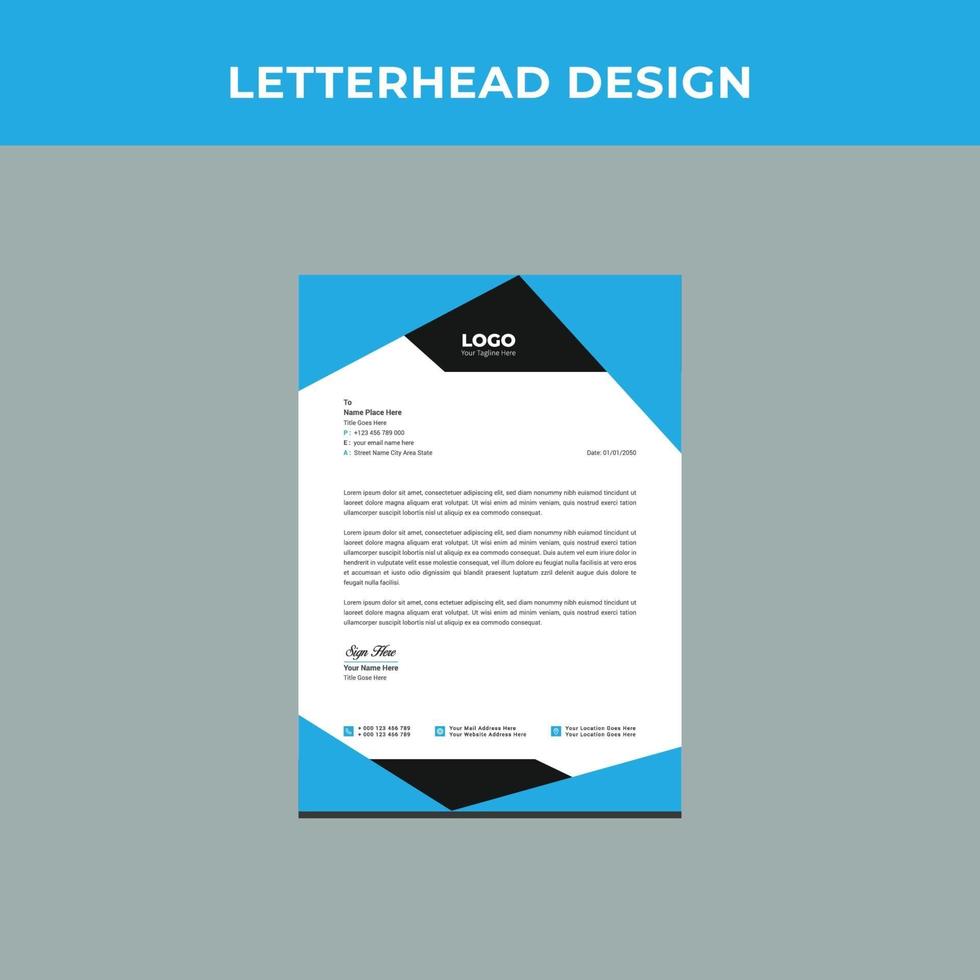 Professional Corporate letterhead Design Template. vector