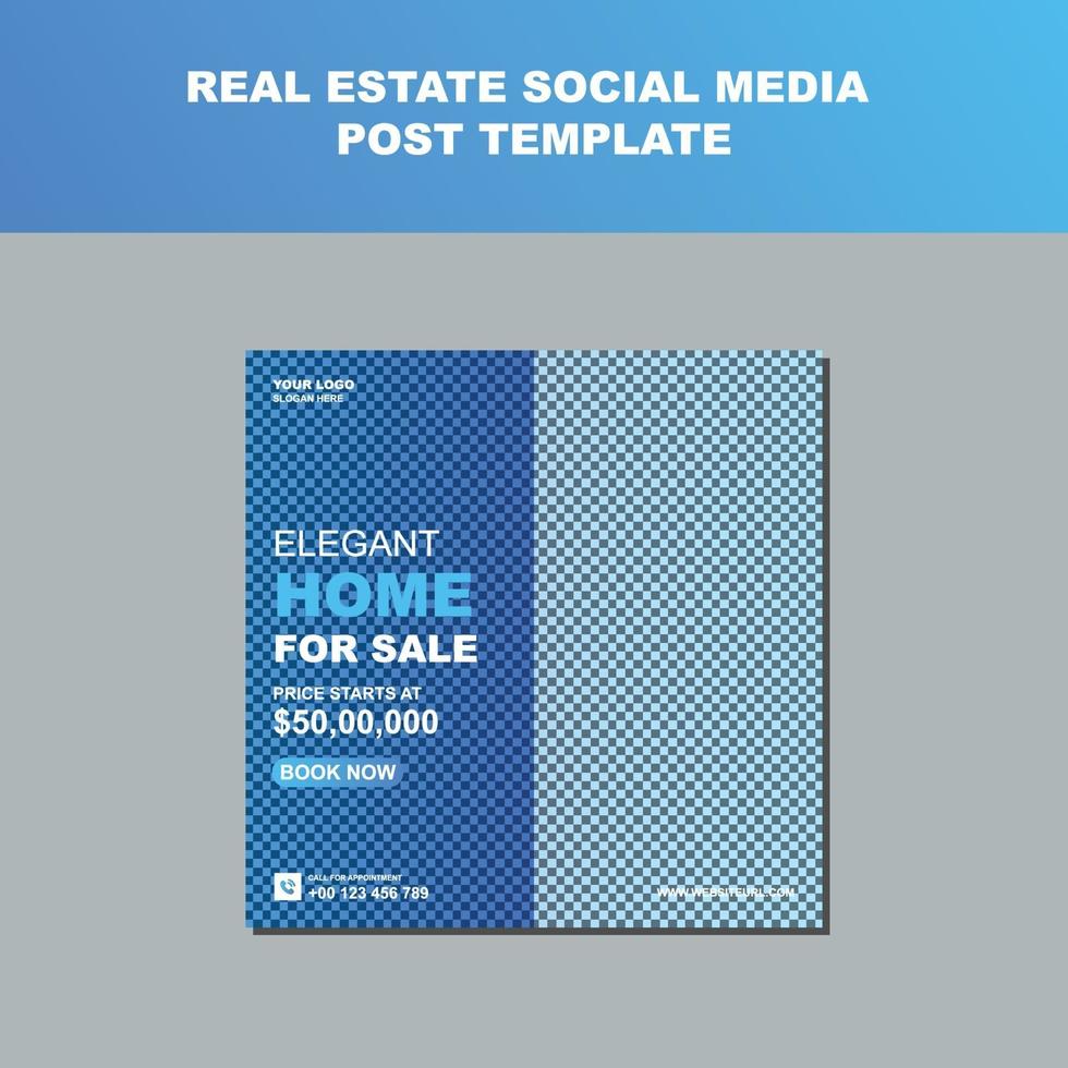 Real Estate Business Agency Social Media Post Template Design vector