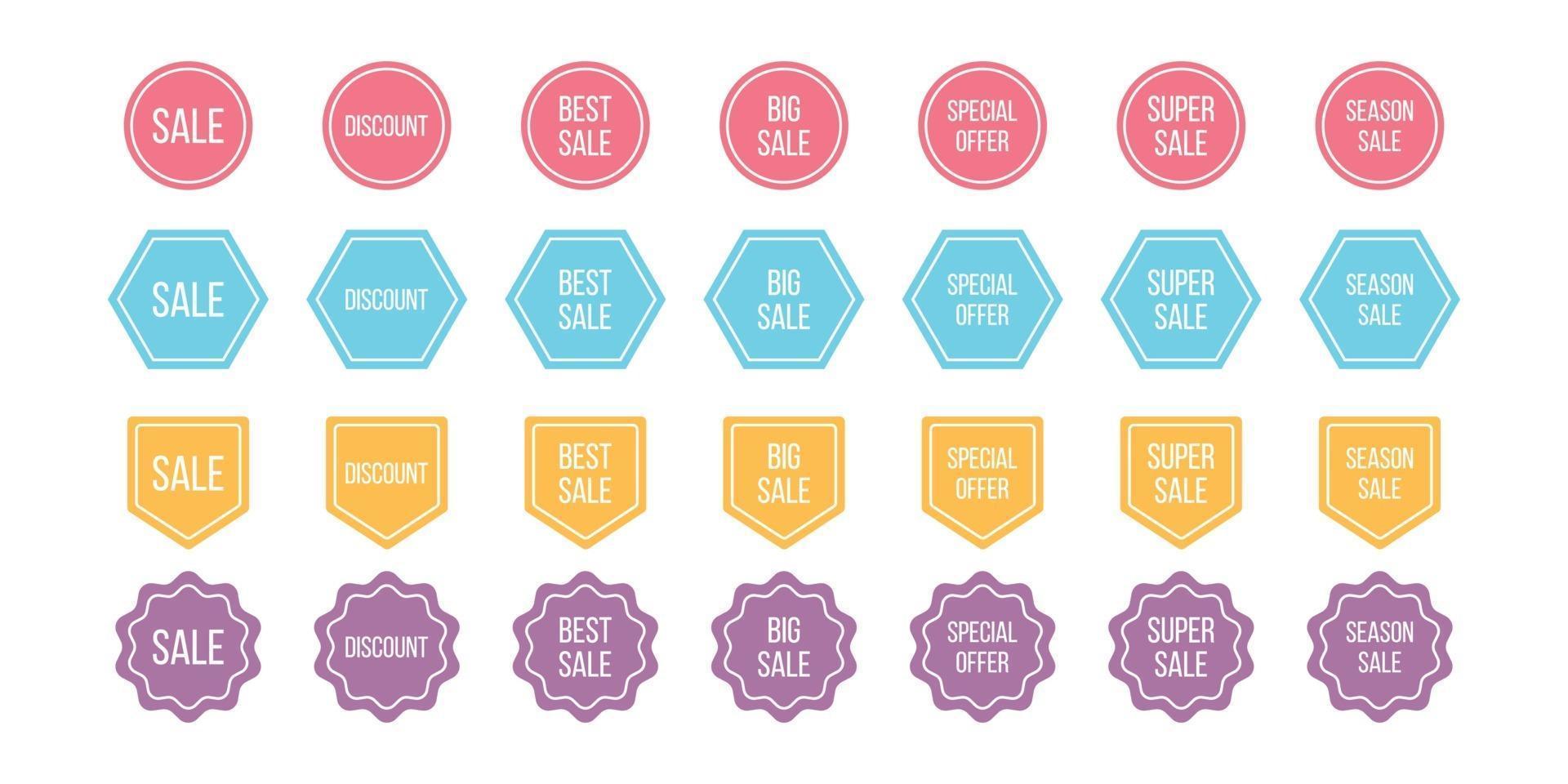 Set of geometric flat sale banners vector
