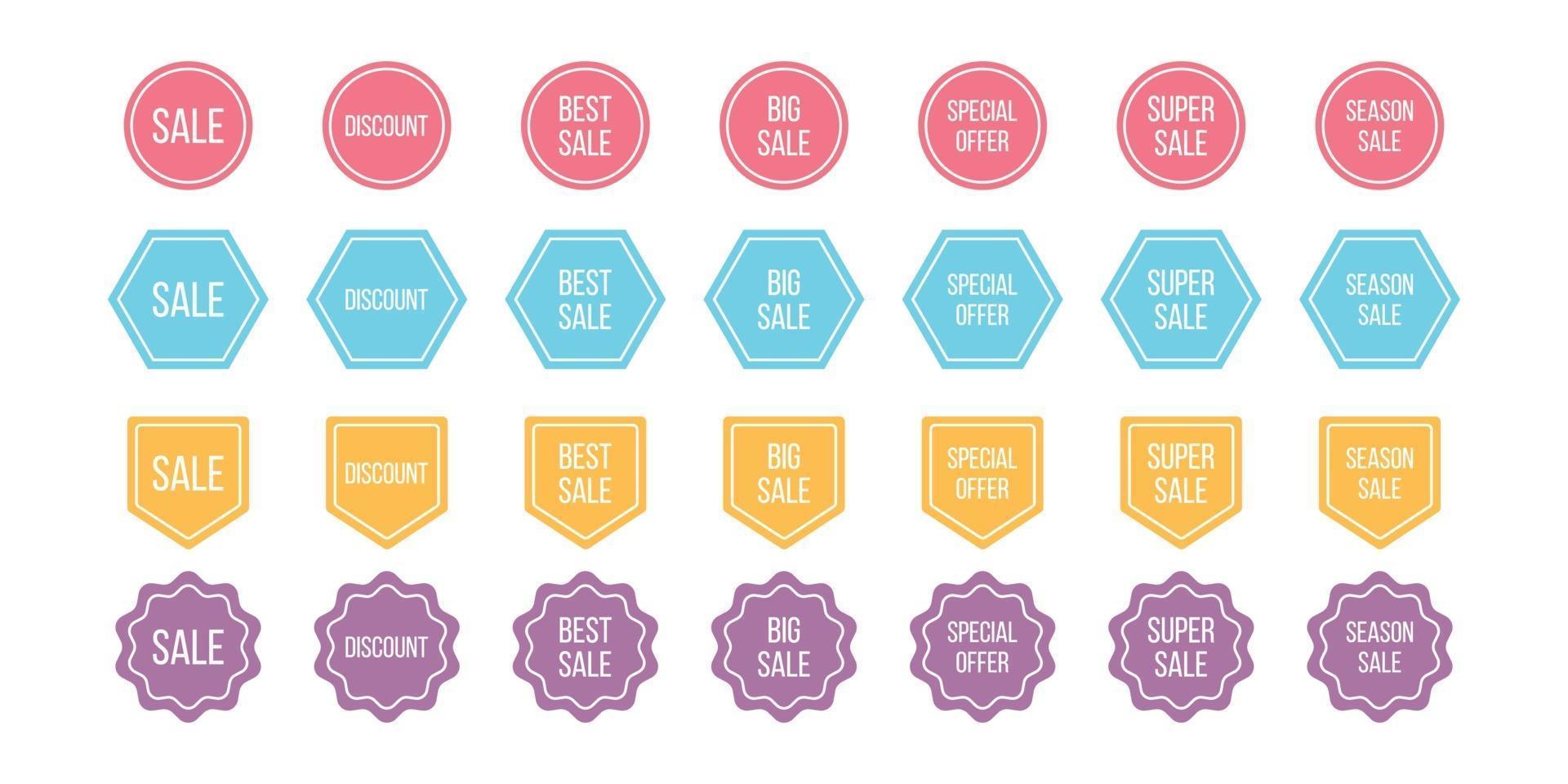 Set of geometric flat sale banners vector