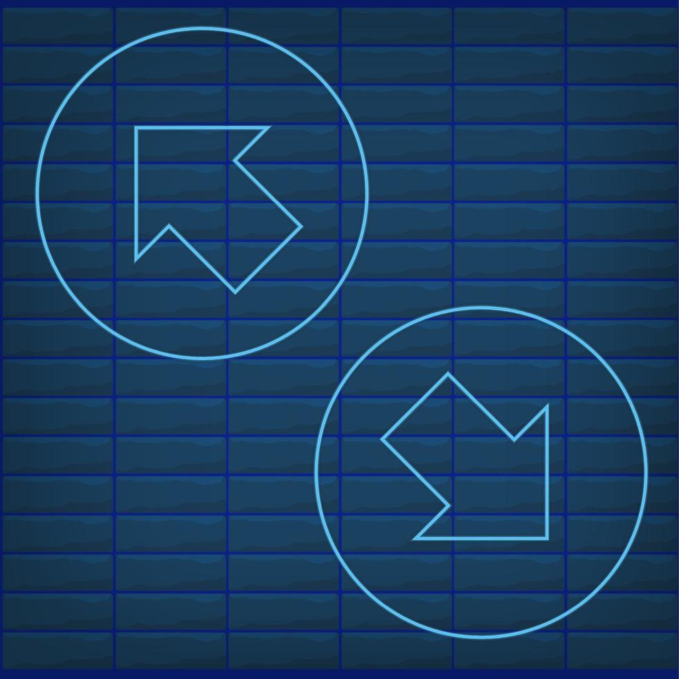 Blue arrow neon effect isolated retro glow direction vector