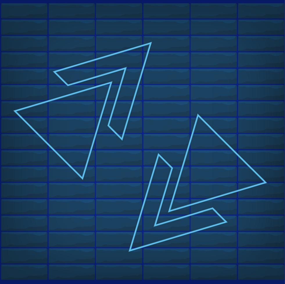 Blue arrow neon effect isolated retro glow direction vector