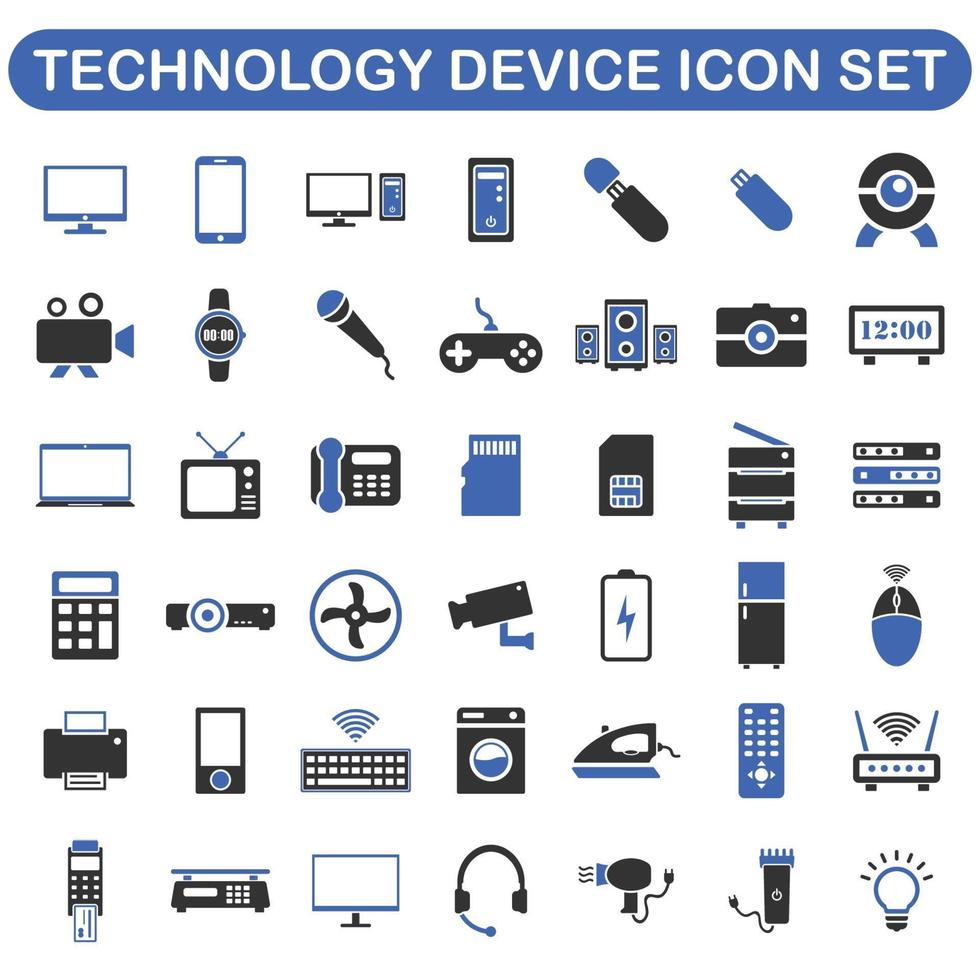 Digital technology device icons vector