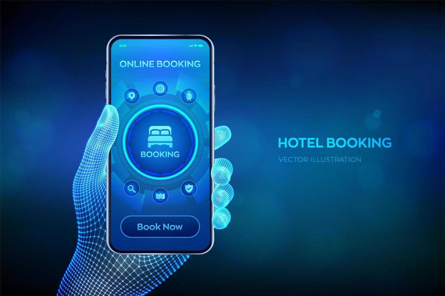 Hotel booking. Online Reservation. vector