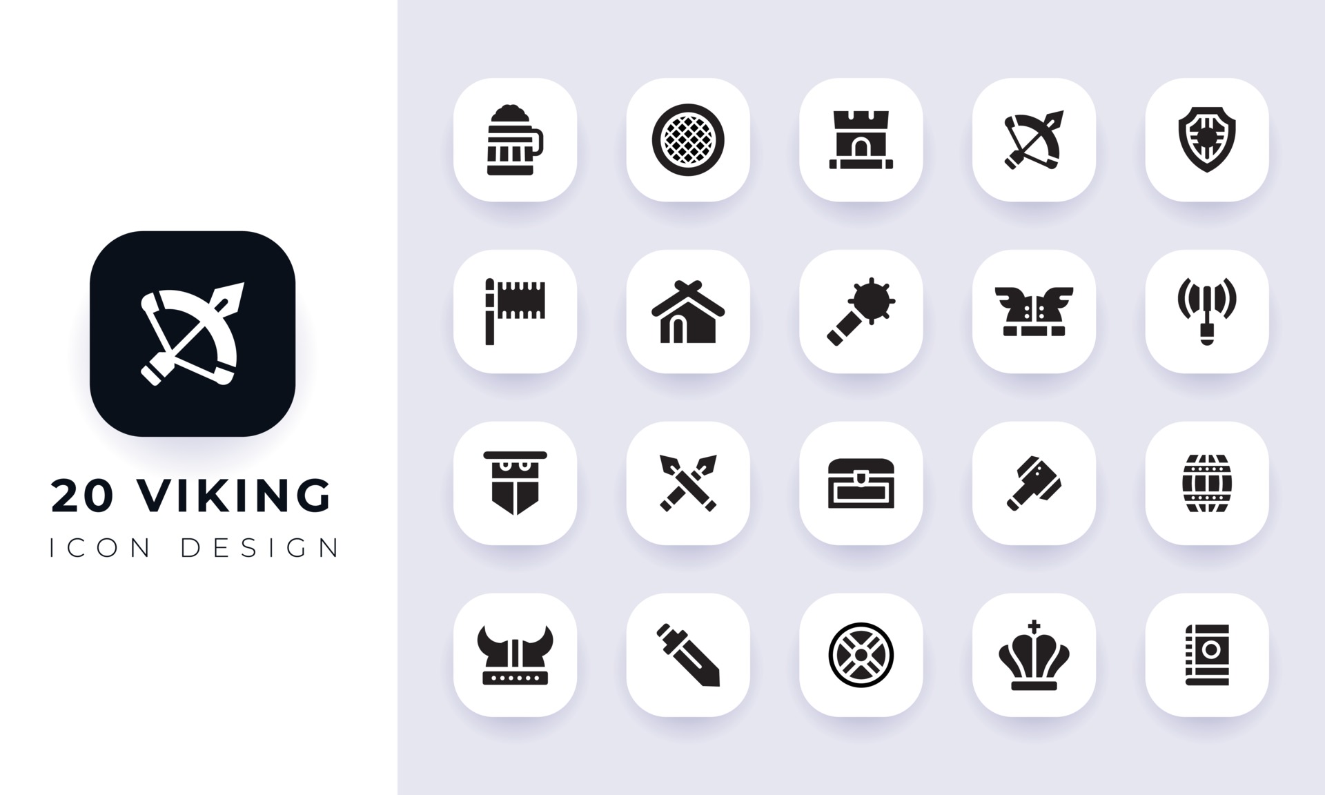 Minimal flat viking icon pack. 3079907 Vector Art at Vecteezy