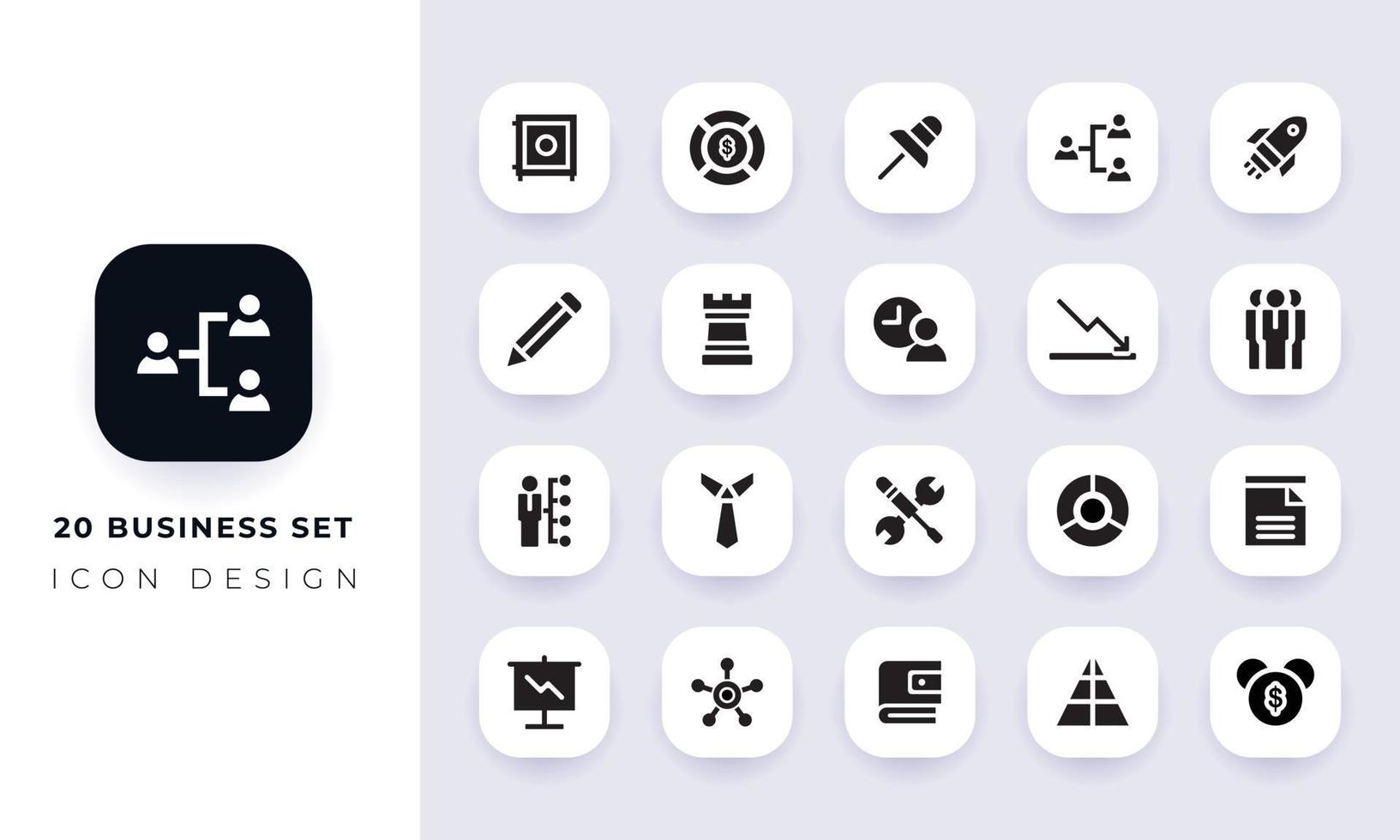Minimal business set icon pack. vector