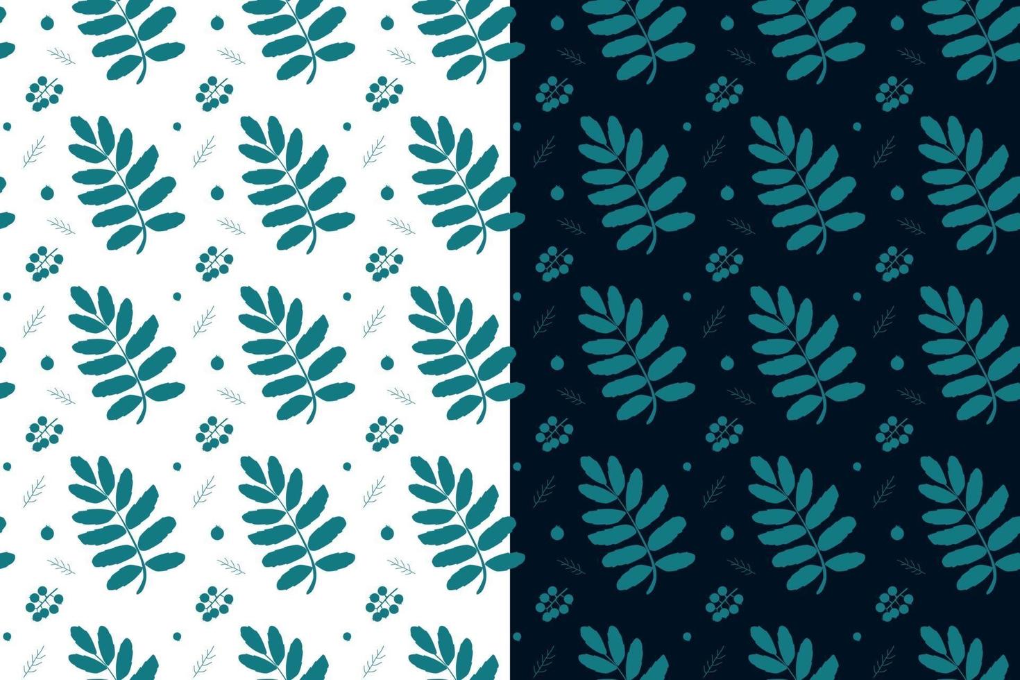 Seamless pattern of mountain ash leaves vector