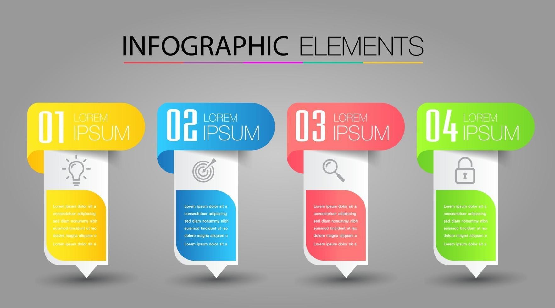 modern text box template, infographics banner vector