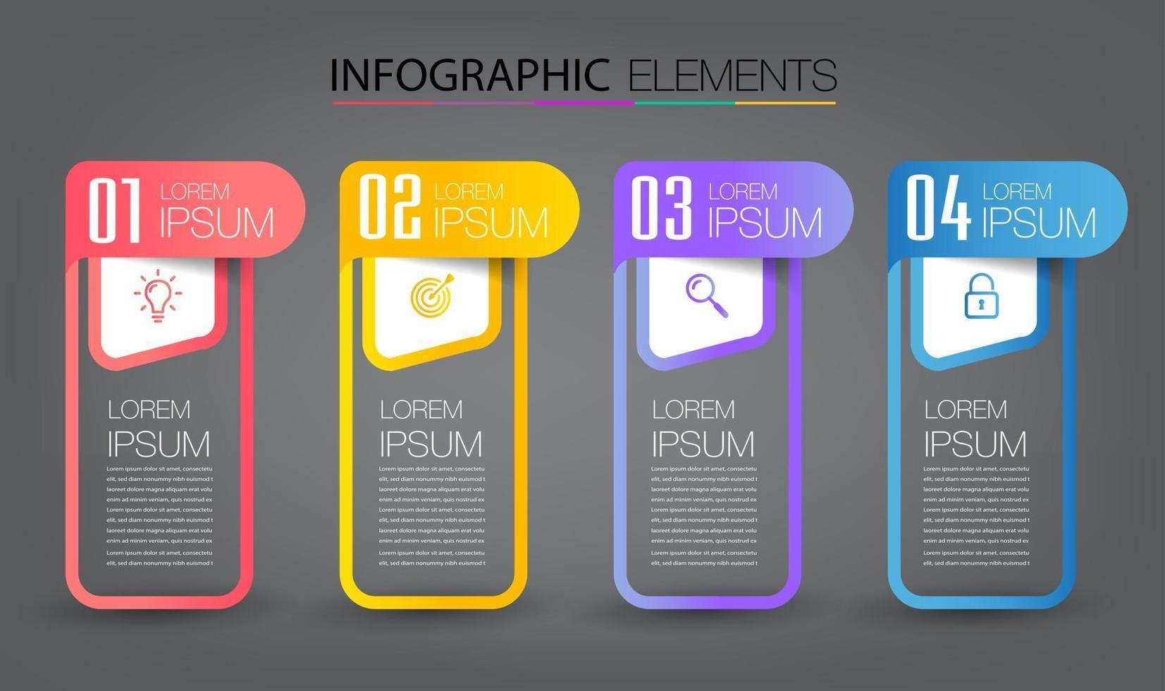 modern text box template, infographics banner vector