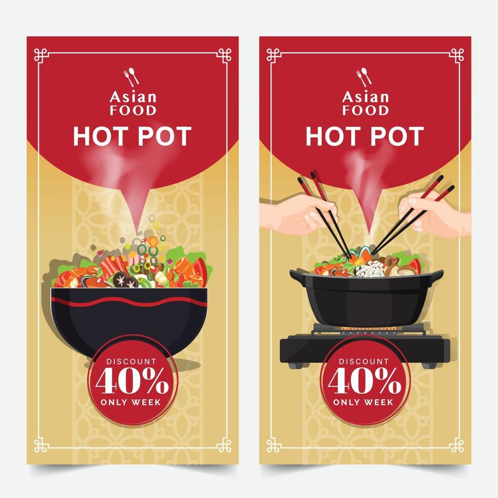 Design banner Asian food banners set isolated vector illustration