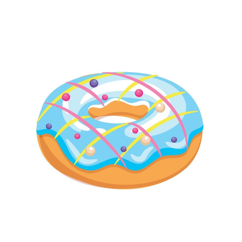 Realistic round donut on white background - Vector