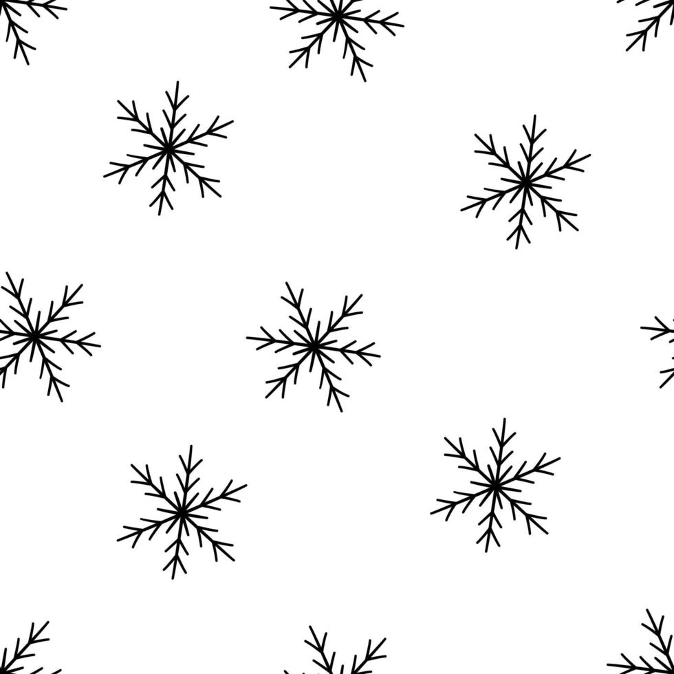 Snow seamless pattern. Winter snowflakes texture. Vector