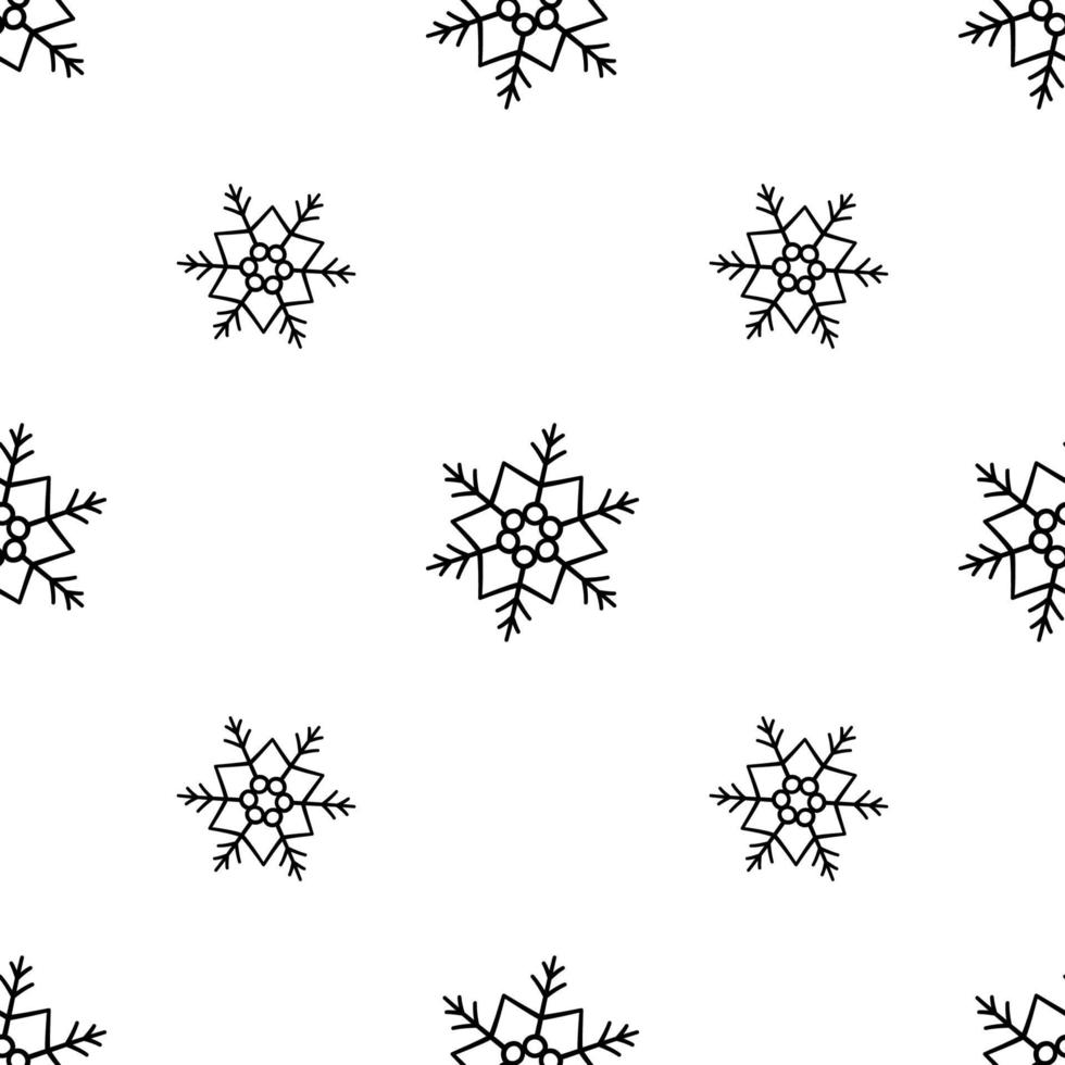 Snow seamless pattern. Winter snowflakes texture. Vector