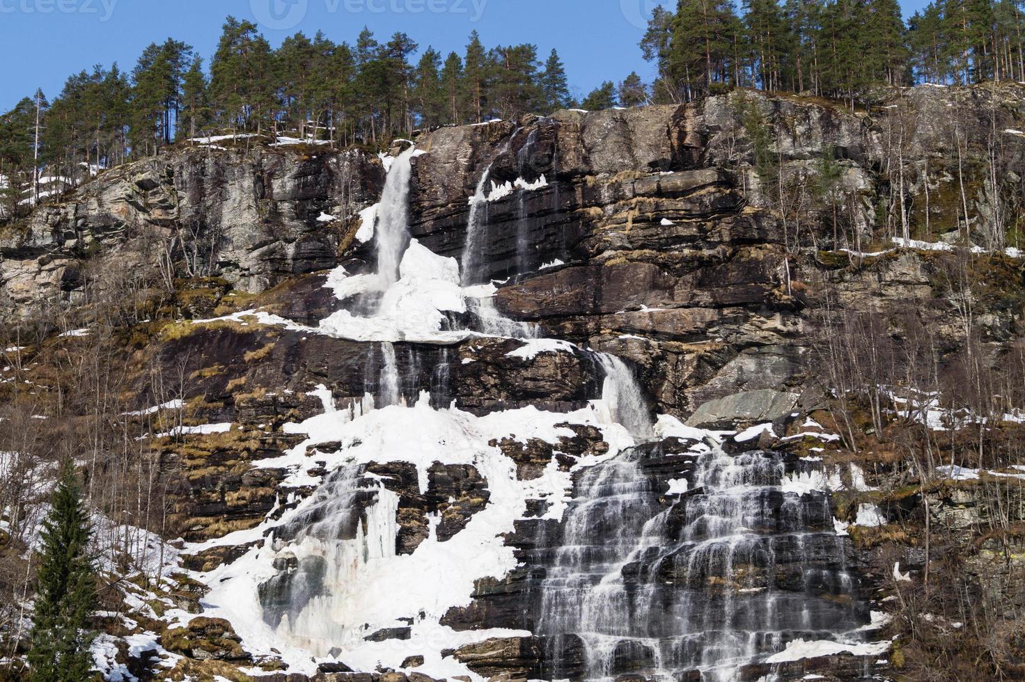 cascada congelada en noruega foto