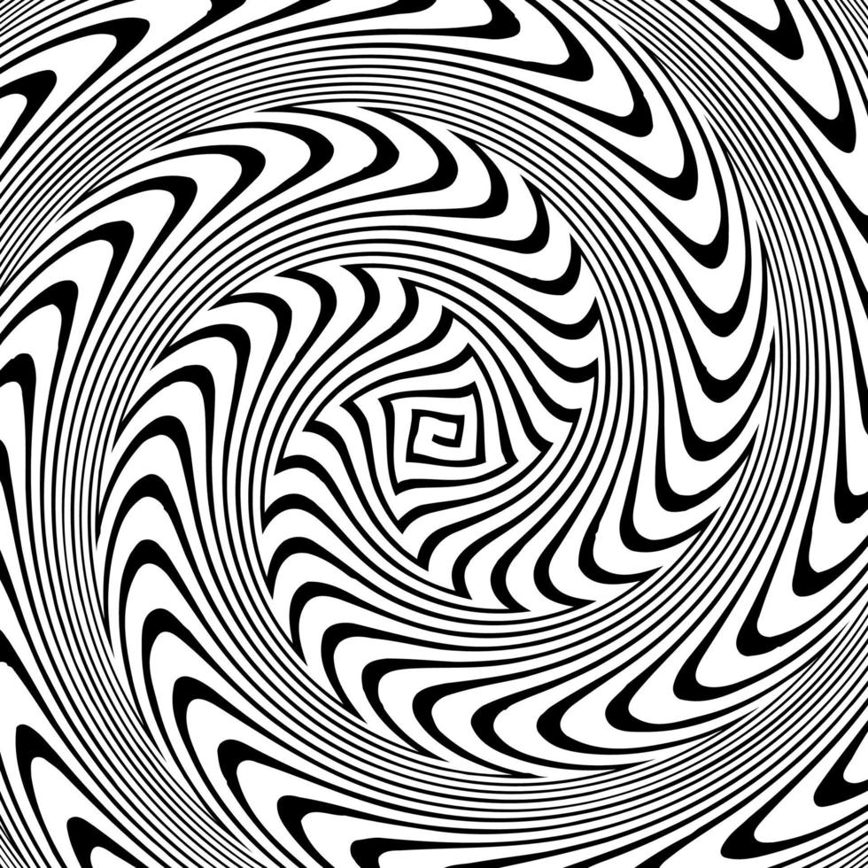 Black and White Hypnotic Background. Vector Illustration.