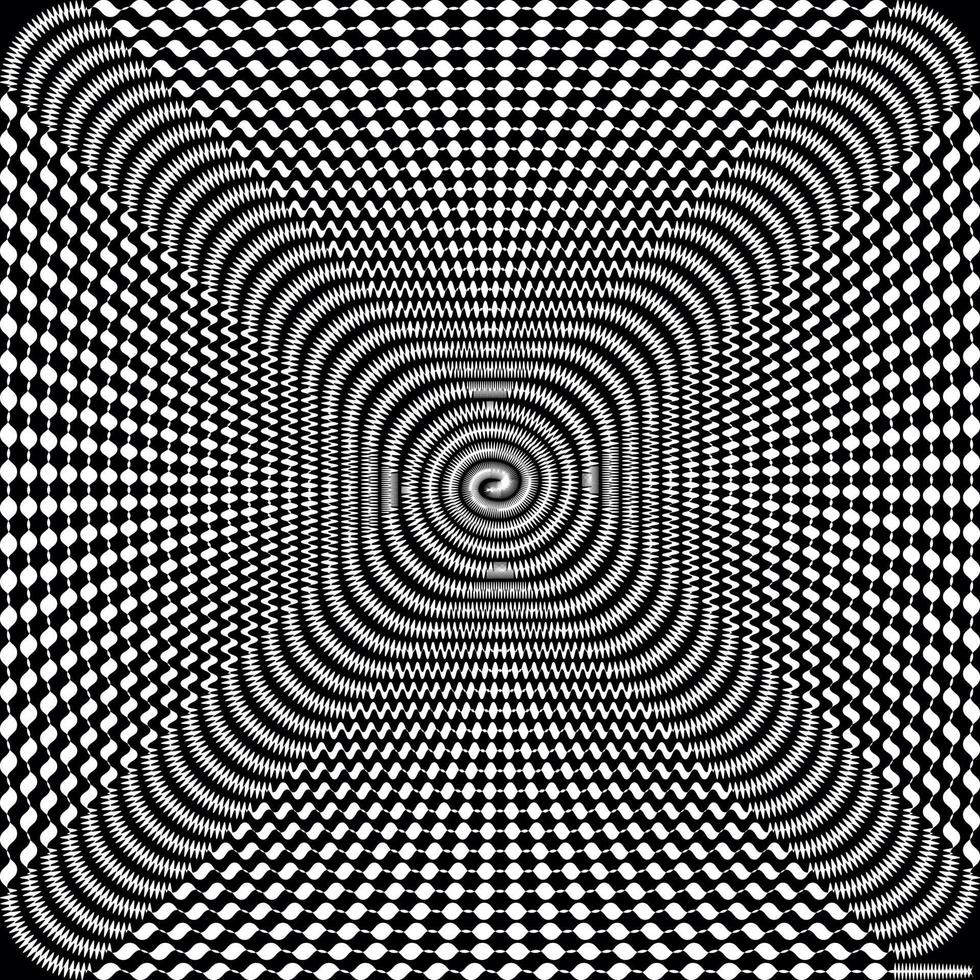 Black and White Hypnotic Background. Vector Illustration.