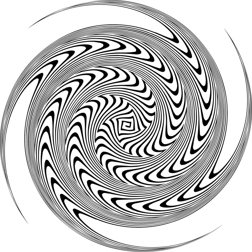 fondo hipnótico en blanco y negro. ilustración vectorial. vector