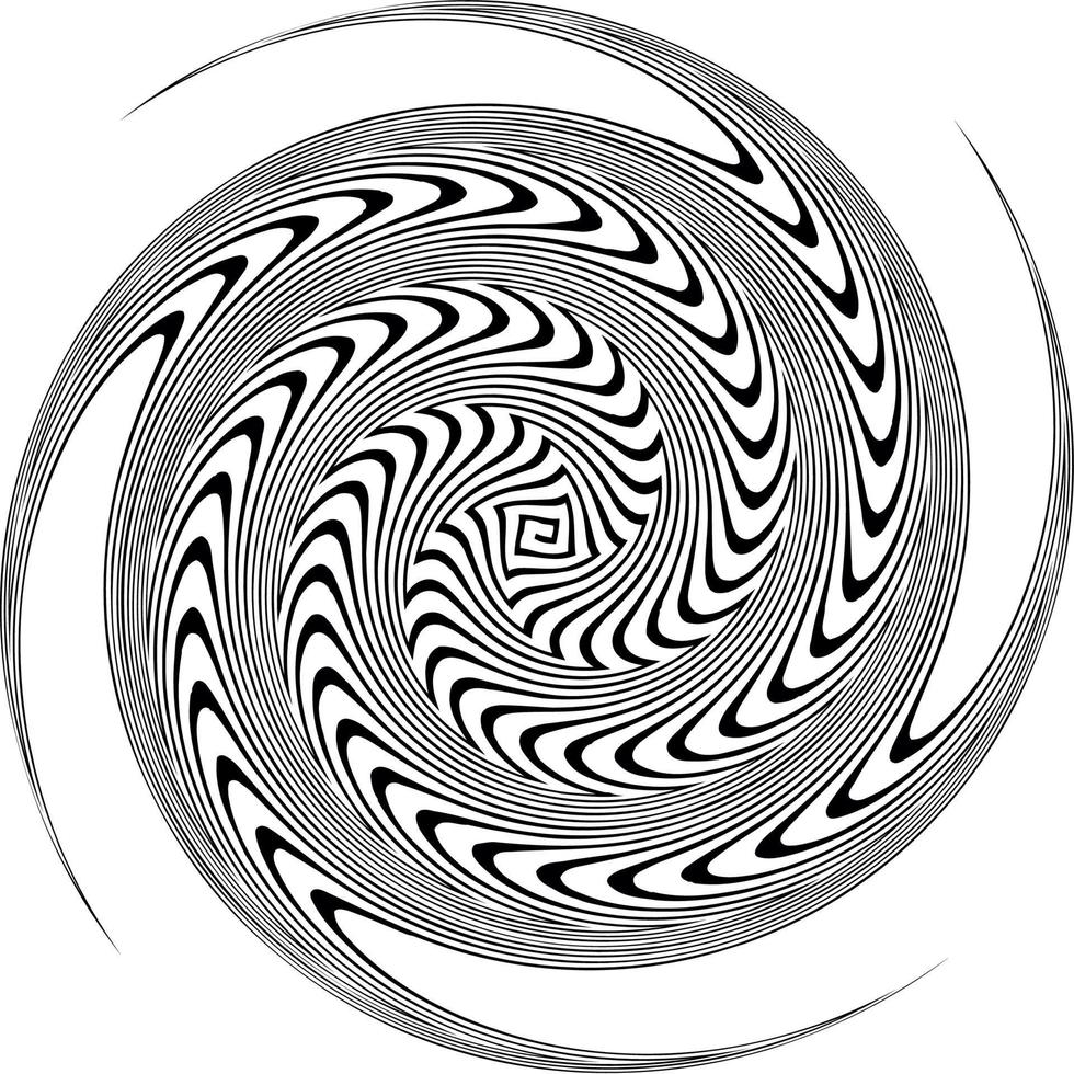 Black and White Hypnotic Background. Vector Illustration.