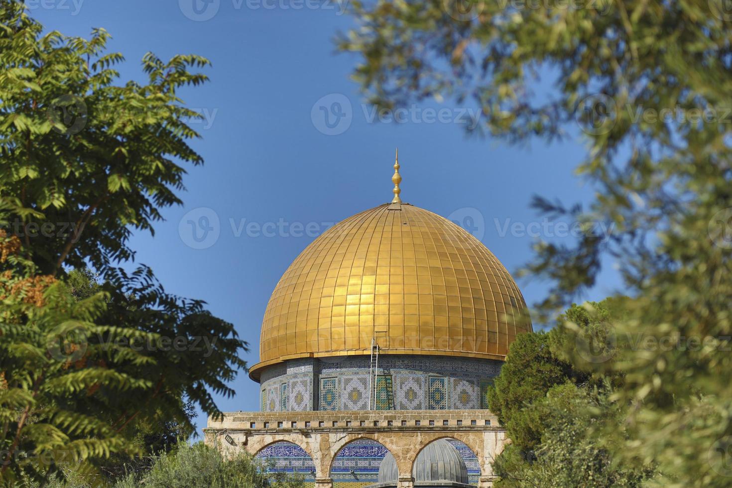 La cúpula del monte del templo de la roca de Jerusalén, Israel foto