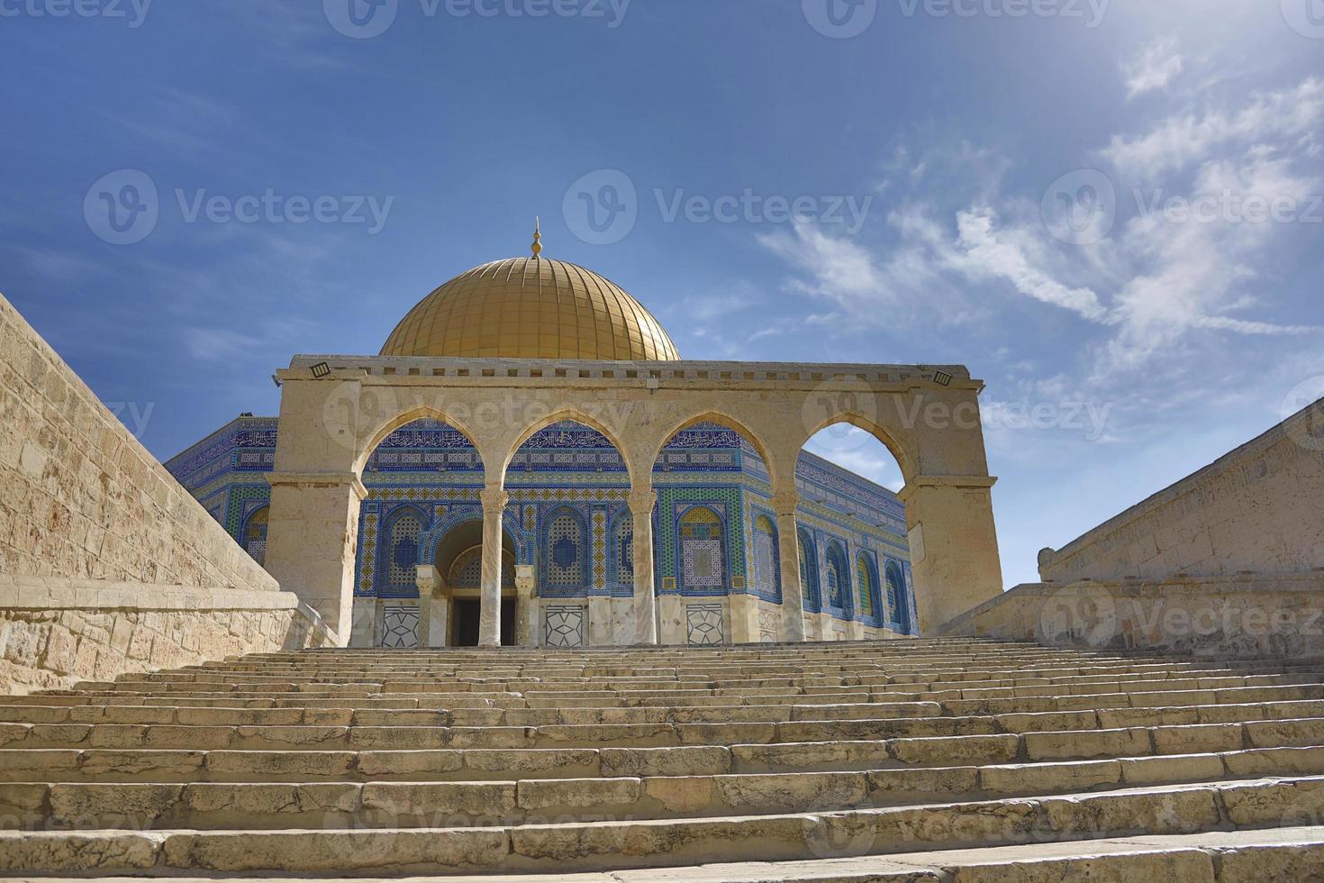 La cúpula del monte del templo de la roca de Jerusalén, Israel foto