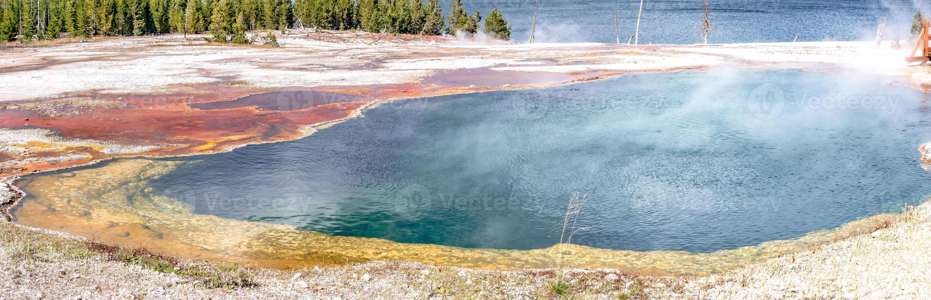 Geyser in Yellowstone National Park in Wyoming photo