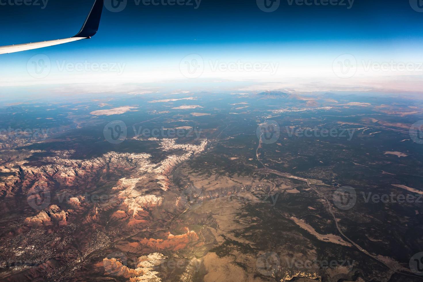 aerial over grand canyon arizona photo