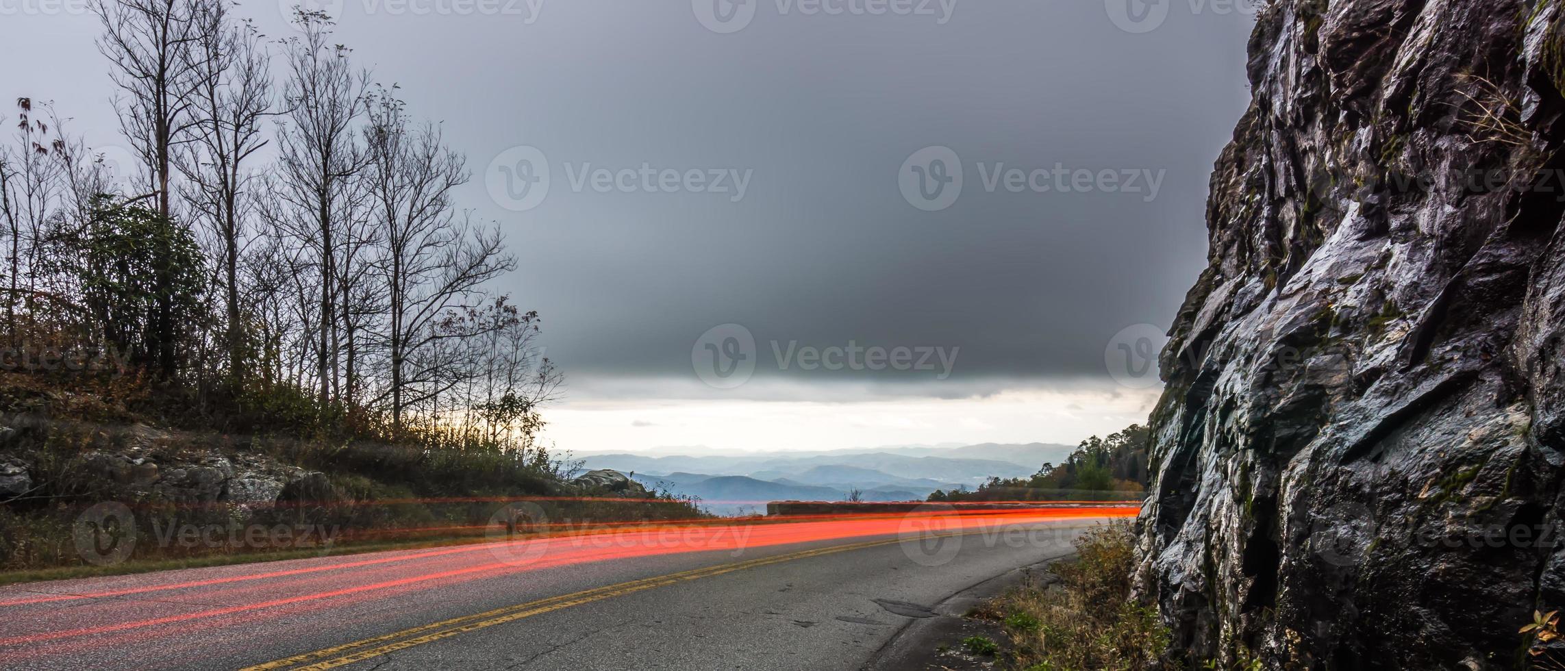 Graveyard fields overlook in the smoky mountains in north carolina photo