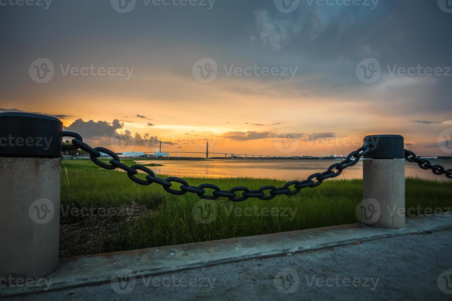 charleston south carolina harbor in the evening photo