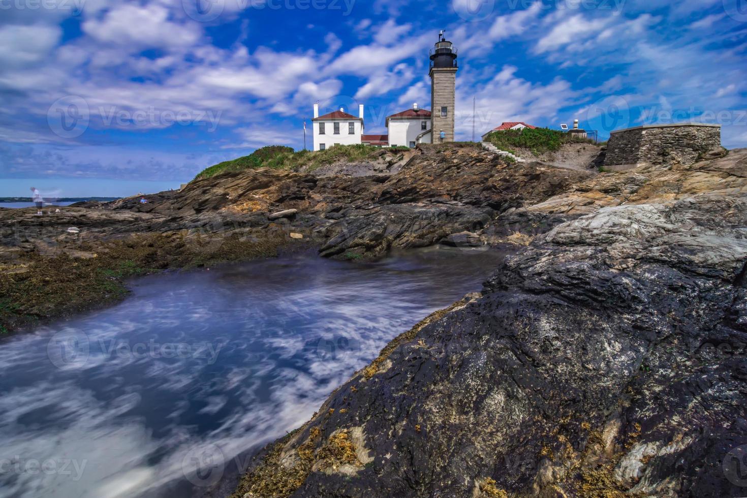 histórico faro de cola de castor jamestown rhode island foto