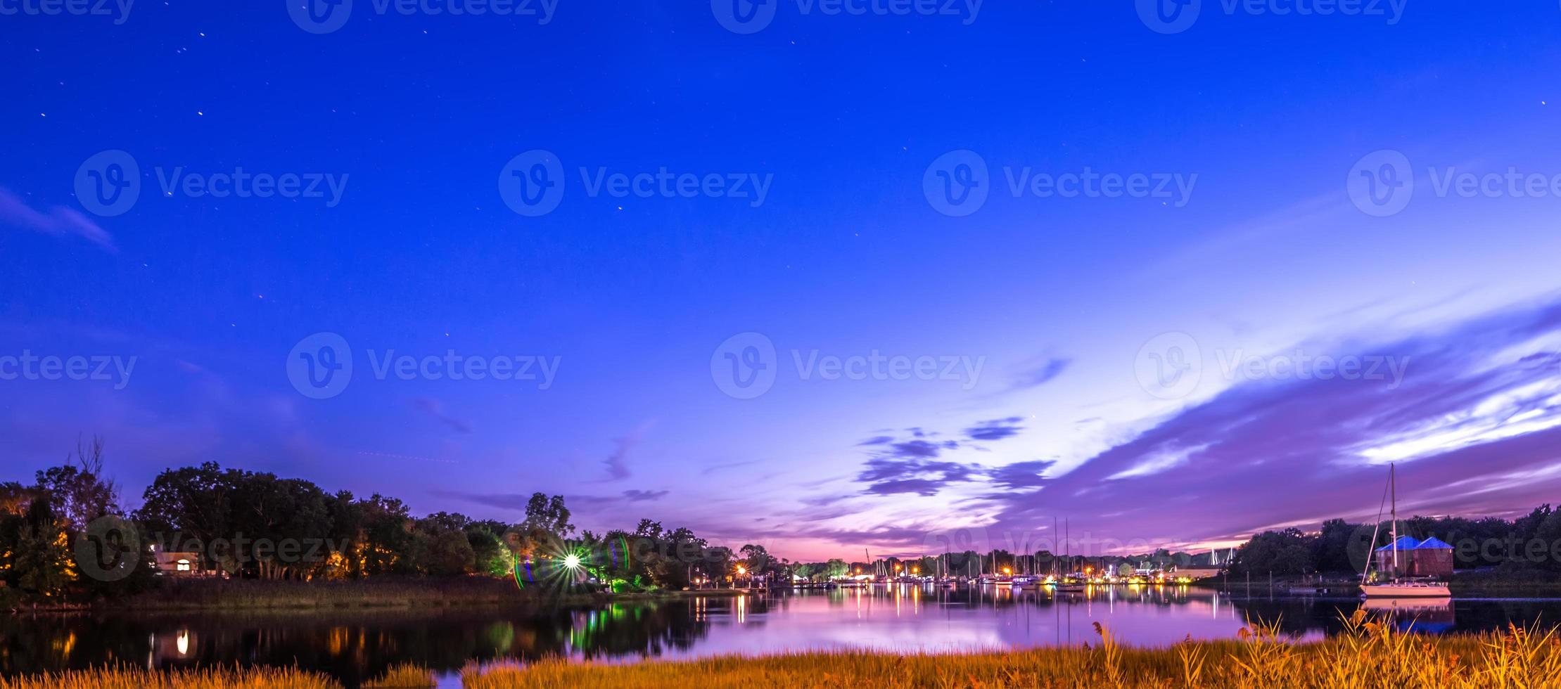 sunset over warwick cove in rhode island photo