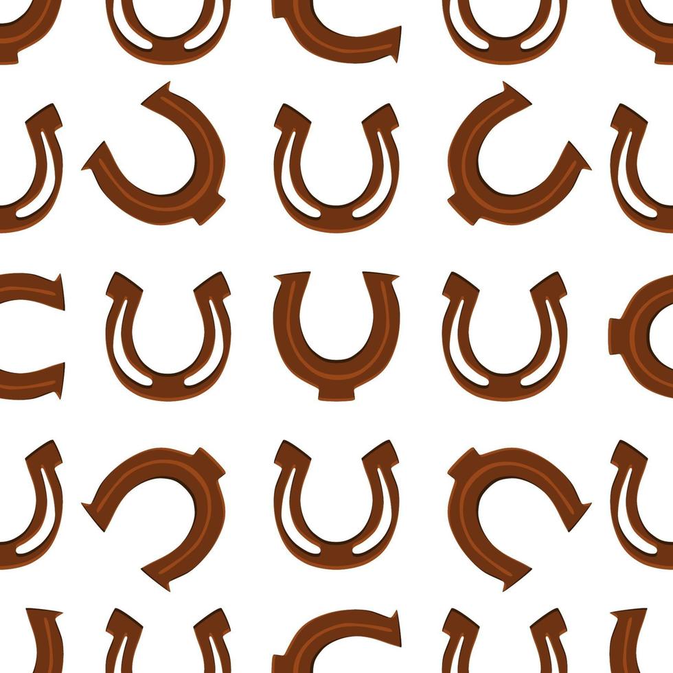 Irish holiday St Patrick day, seamless horseshoes vector