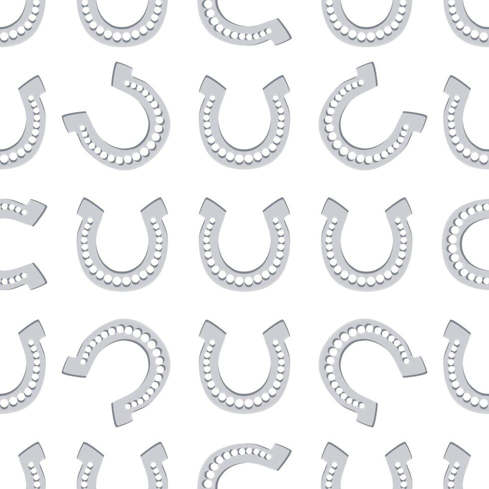 Irish holiday St Patrick day, seamless horseshoes vector