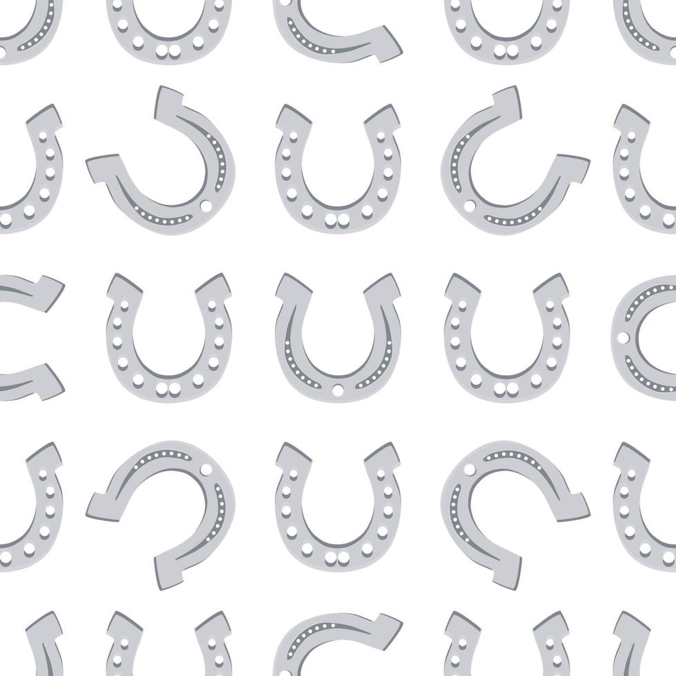 Irish holiday St Patrick day, seamless horseshoes vector