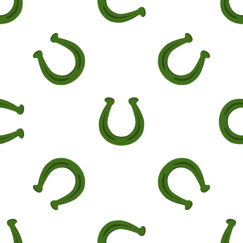 Irish holiday St Patrick day, seamless horseshoes vector