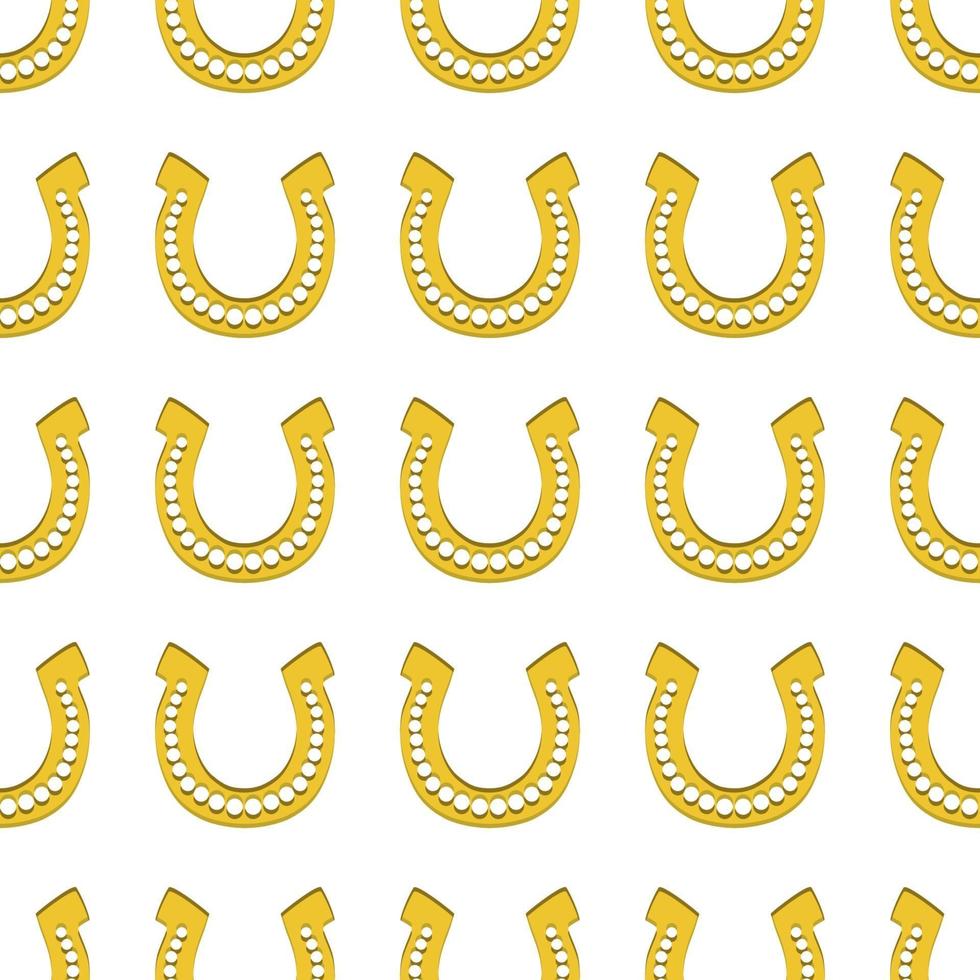 Irish holiday St Patrick day, seamless horseshoes vector