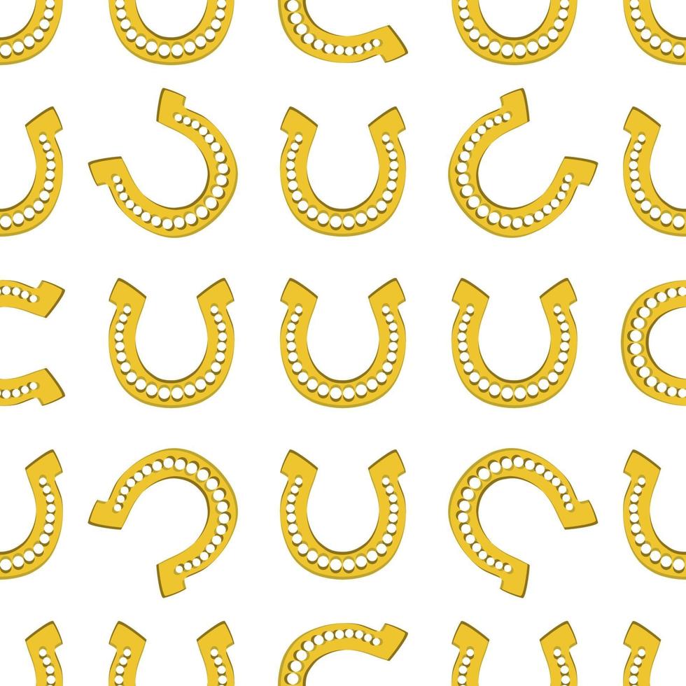 Irish holiday St Patrick day, seamless horseshoes vector