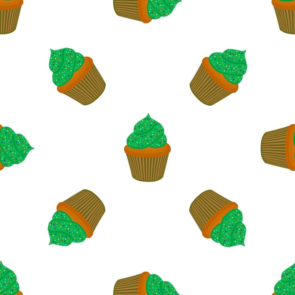 fiesta irlandesa día de san patricio, muffins verdes sin costura vector