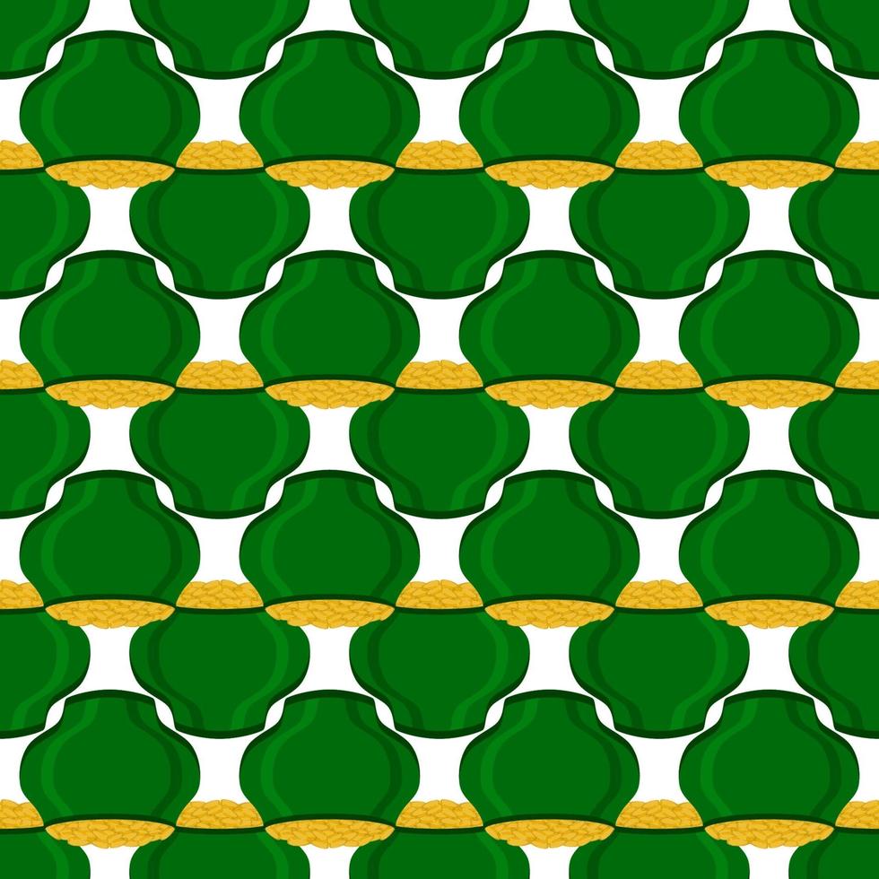 Irish holiday St Patrick day, seamless pot of coins vector