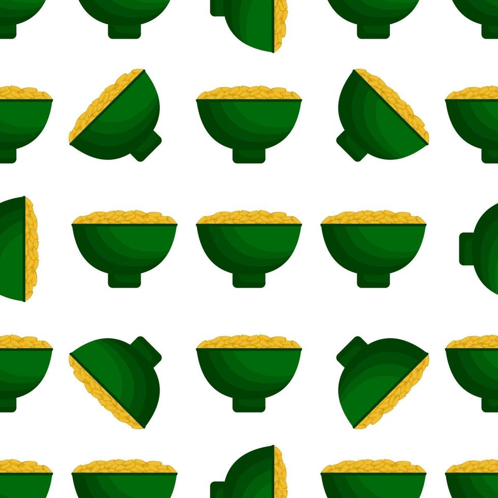 Irish holiday St Patrick day, seamless pot of coins vector