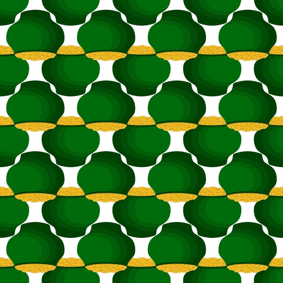 Irish holiday St Patrick day, seamless pot of coins vector