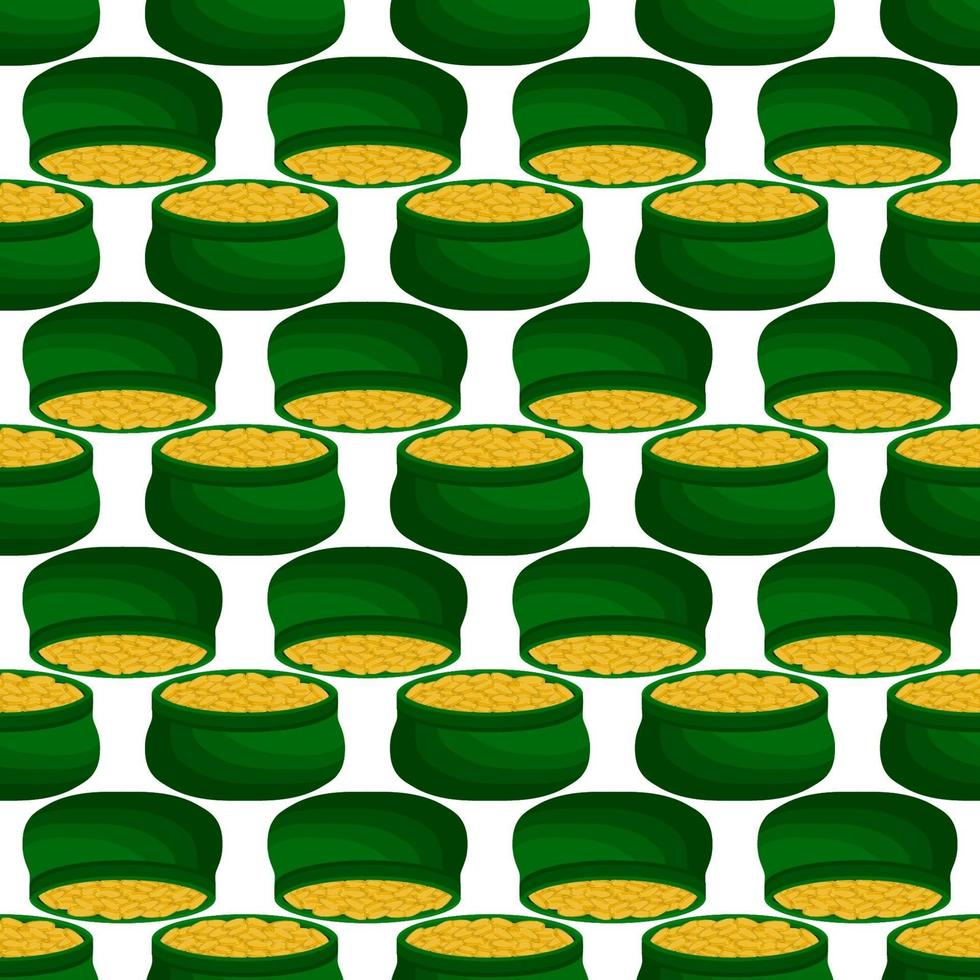 Irish holiday St Patrick day, seamless pot of coins vector