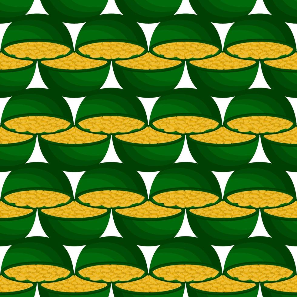 Irish holiday St Patrick day, seamless pot of coins vector