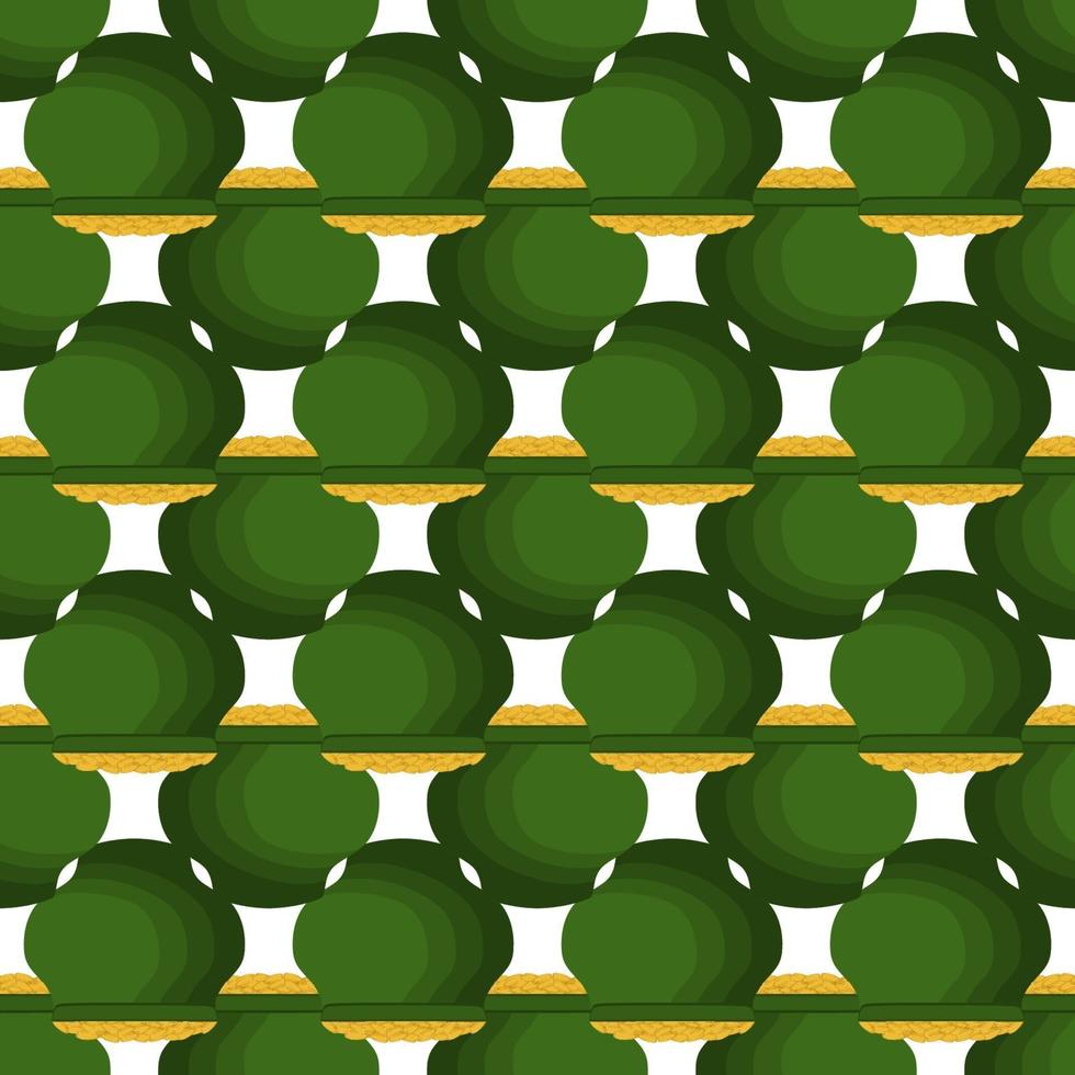 Irish holiday St Patrick day, seamless pot of coins vector
