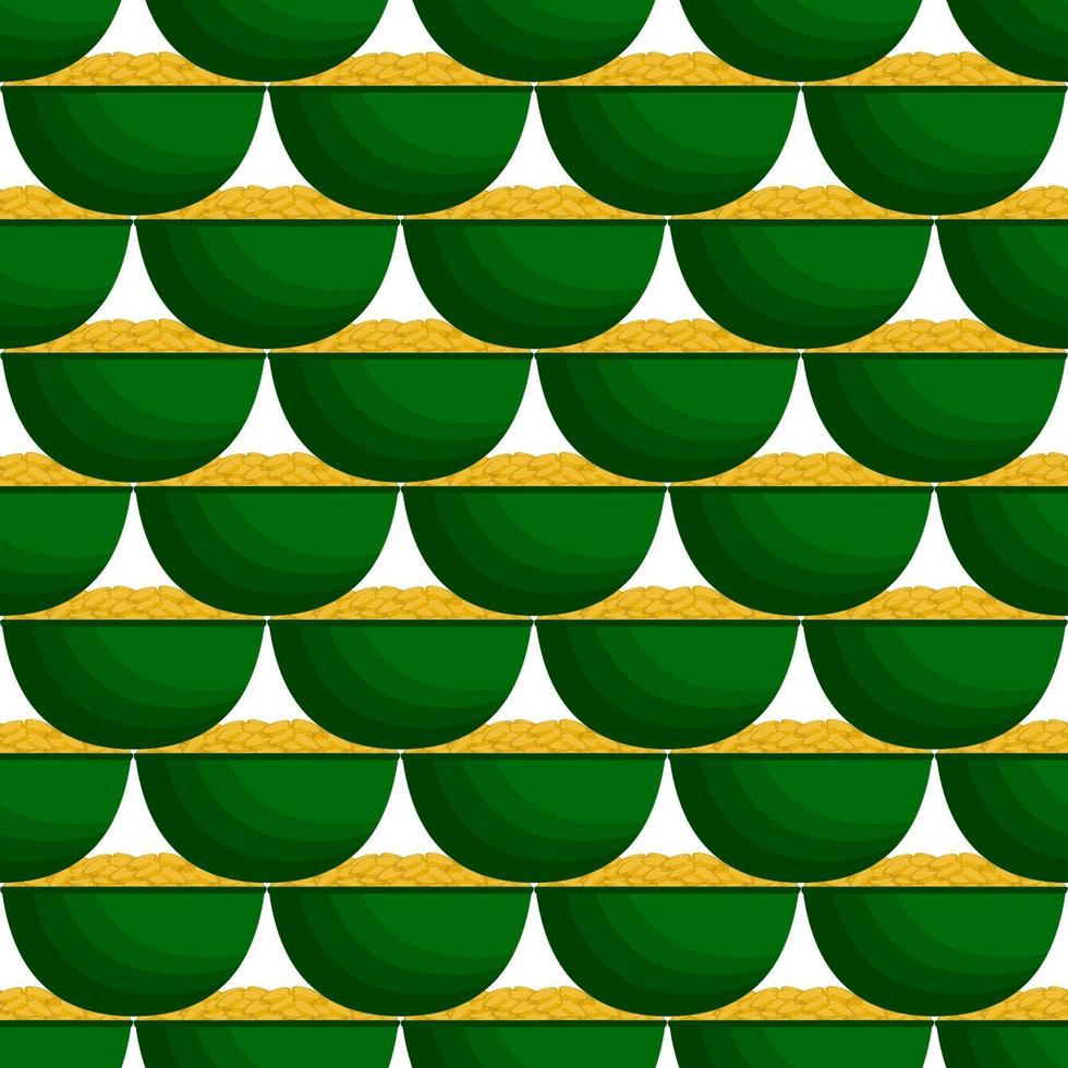 Irish holiday St Patrick day, seamless pot of coins vector