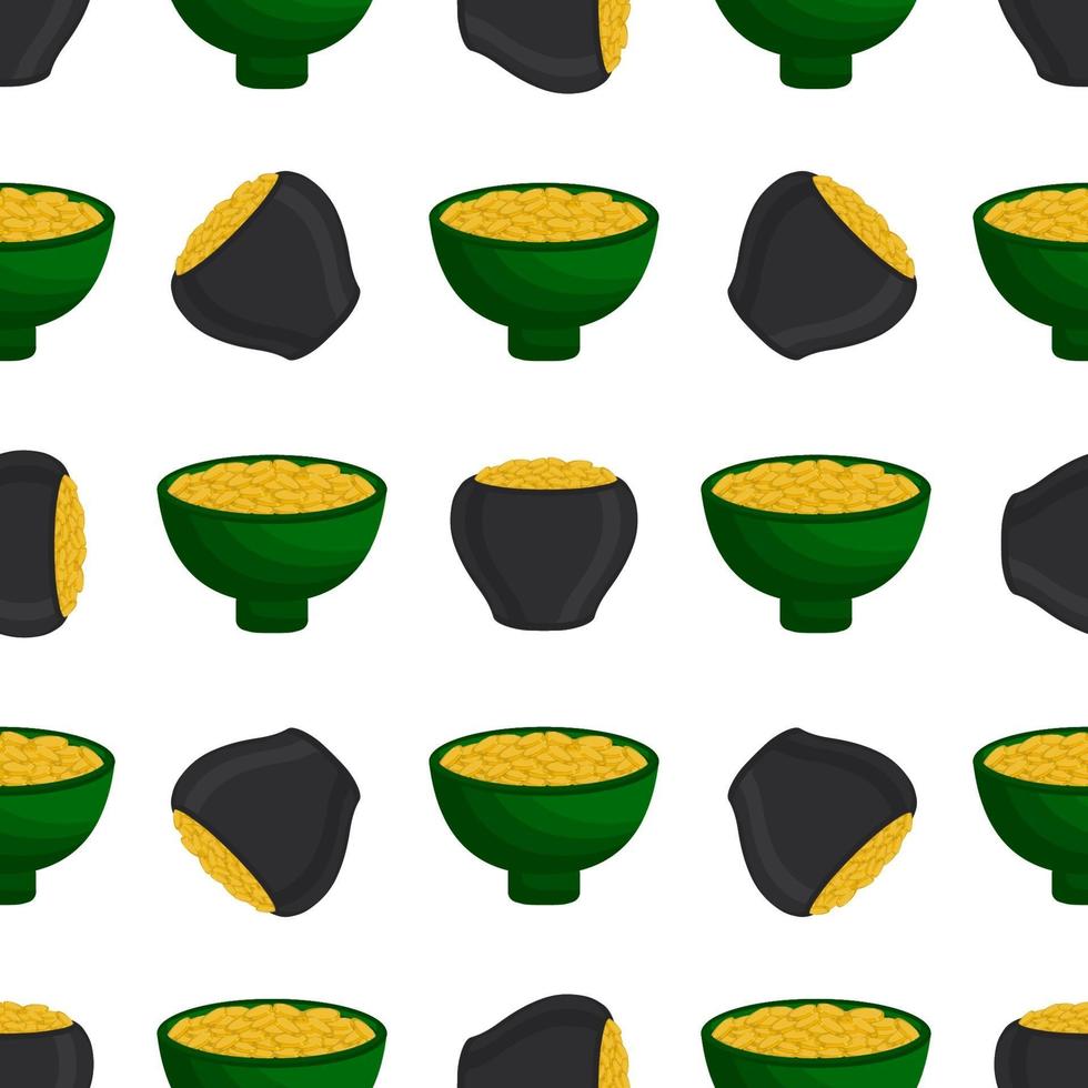 Irish holiday St Patrick day, seamless pot of coins vector