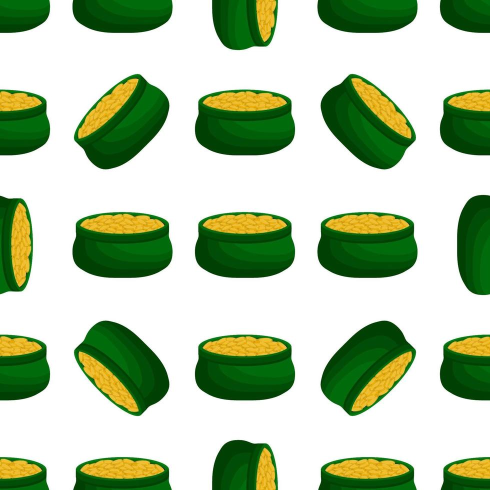 Irish holiday St Patrick day, seamless pot of coins vector