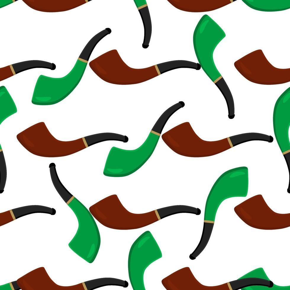 Irish holiday St Patrick day, seamless smoking pipes vector